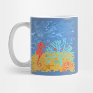 Seabed Underwater Scene Fish Seahorse Coral Mug